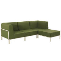 GARTENSOFA mit 4 Sitzplätzen, Khakigrün - Grün, Textil (80/78/216cm) - Oviala