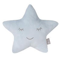 KUSCHEL- UND DEKOKISSEN Stern blau - Türkis, Textil (32/8cm) - Roba