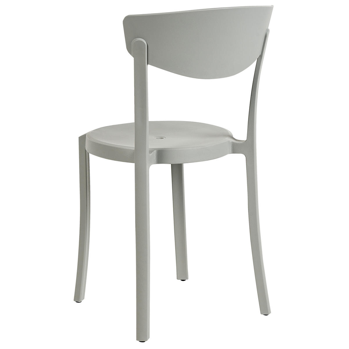 GARTENSTÜHLE 4er-Set Kunststoff hellgrau Vieste - Hellgrau, Kunststoff (42/80/40cm) - Beliani
