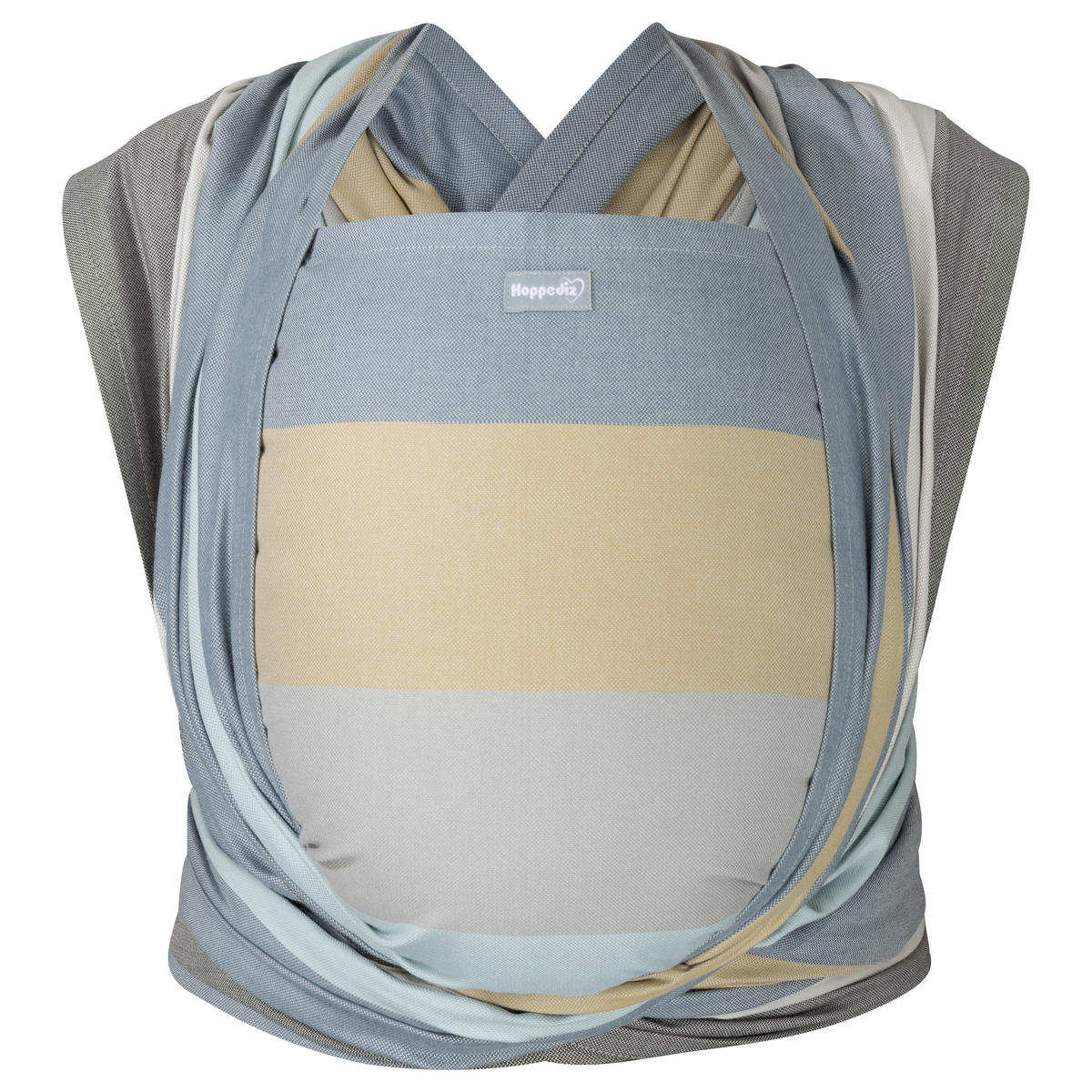 BABYTRAGETUCH Gewebtes Tragetuch kbA - Sandfarben/Blaugrau, Textil (70/0.1/540cm) - Hoppediz