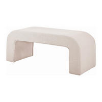 SITZBANK - 110 cmcm x 41 cmcm - Samt, Stoff - Cremefarben - CALVELO - Creme, Textil (110/46/41cm) - Vente-Unique