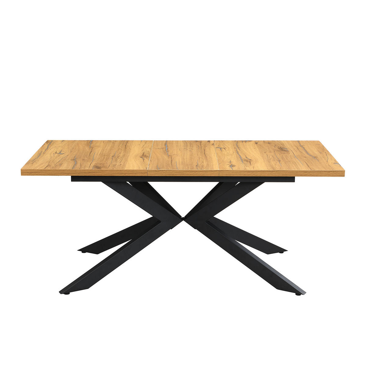 AUSZIEHTISCH MALTEK 140-220/90/76 cm - Schwarz/Braun, Metall (90/140/76cm) - DUBI Möbel