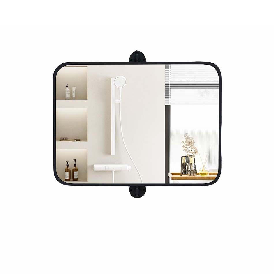 Costway Badezimmerspiegel Schwarz 76.5x2.5x66.5 cm