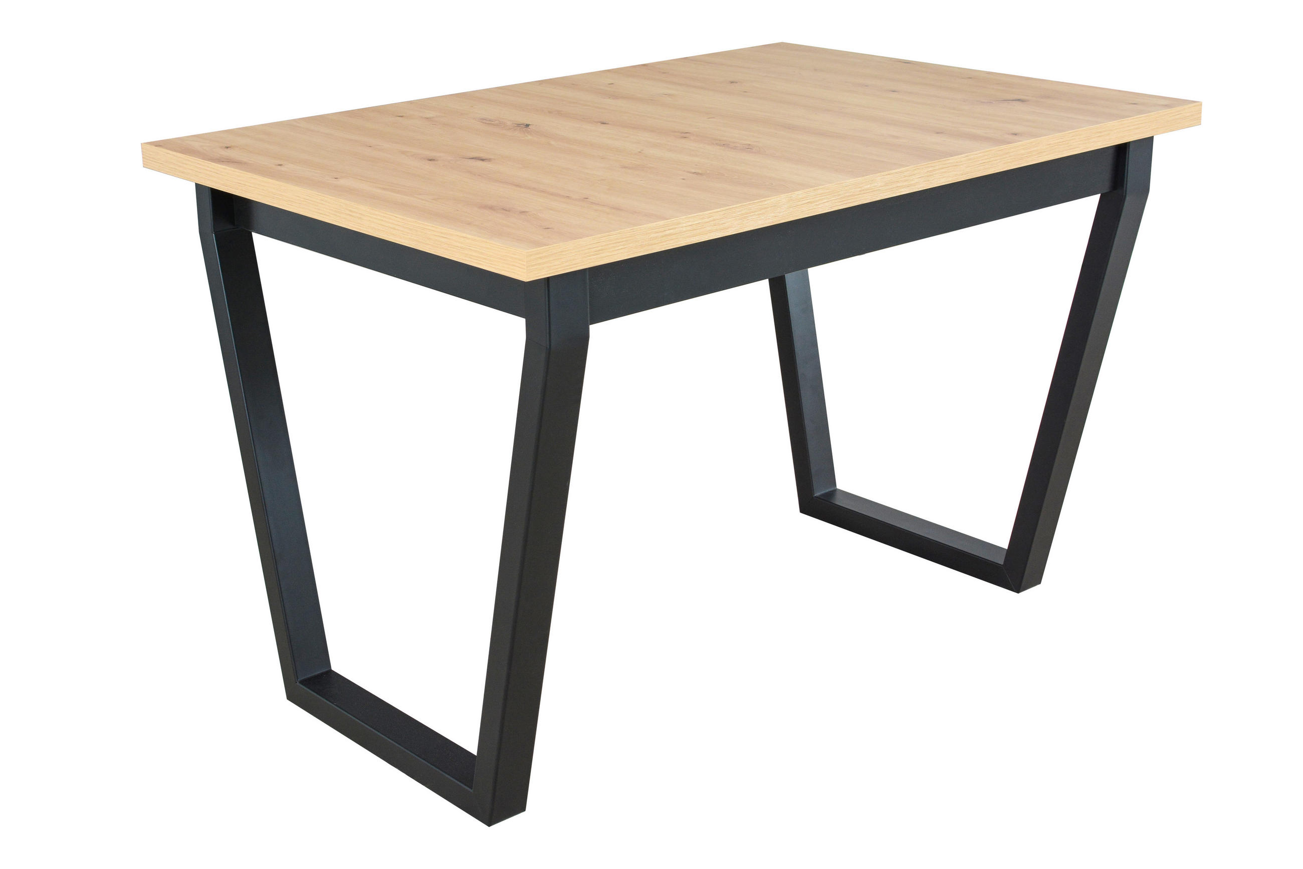 ESSTISCH Ikon 2 S, 120/80 cm, artisan - Schwarz/Eiche Artisan, Holz/Metall (80/120/77cm) - Leaf Design