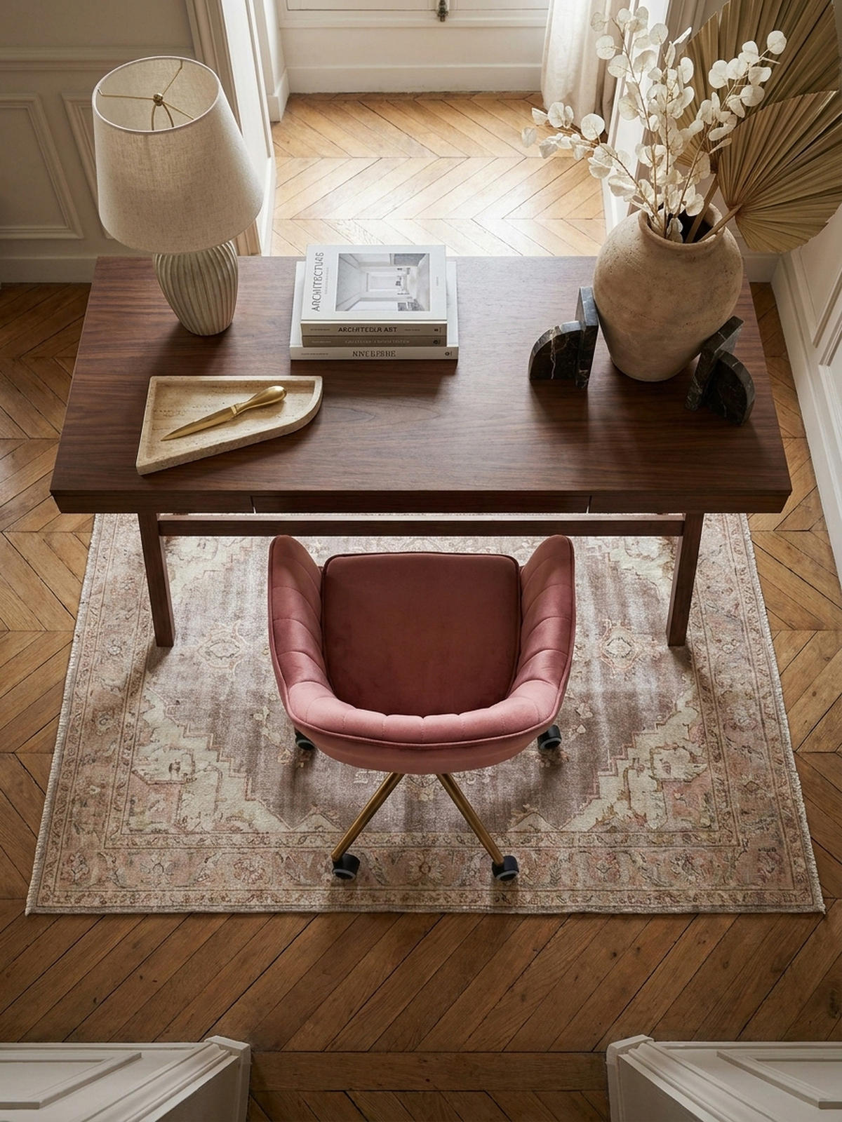 SCHALENSTUHL Samt mit Metallfußkreuz und 360° Drehfunktion SANDRA, Rosa 54x52x105 cm - Pink/Goldfarben, Textil/Metall (54/105/52cm) - KADIMA DESIGN