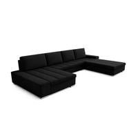 WOHNLANDSCHAFT VERONA U-Form mit Schlaffunktion, Bettkasten und Wellenfederung – Großzügiges Ecksofa 387 cm - Schwarz, Kunststoff (387/85/213cm) - Wohnideebilder