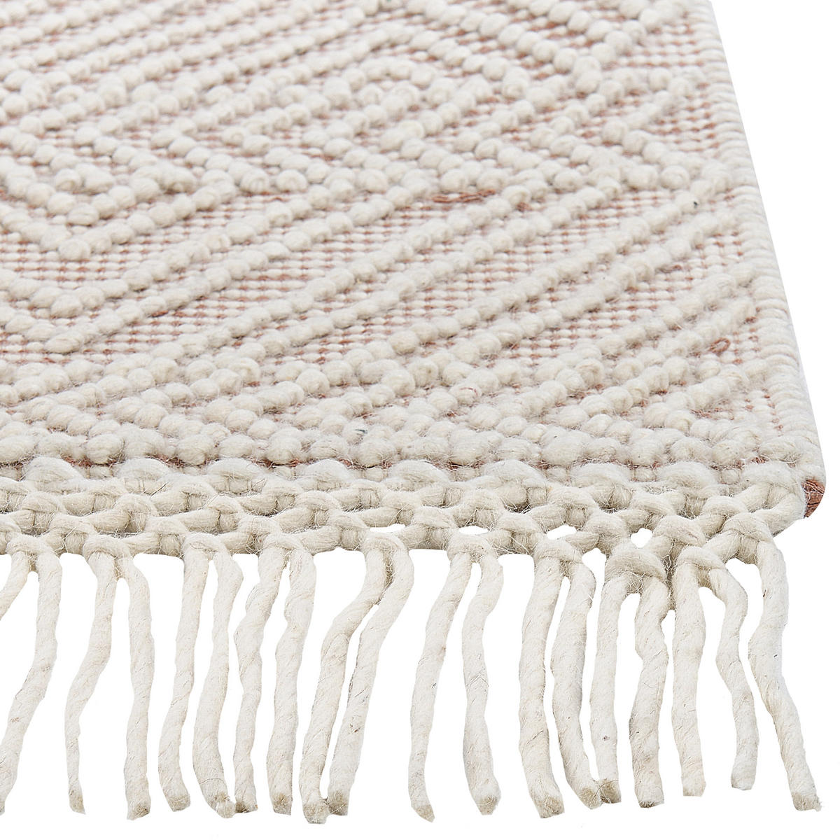 TEPPICH geflochten Kestel 230/160 cm - Beige, Textil (160/230cm) - Beliani