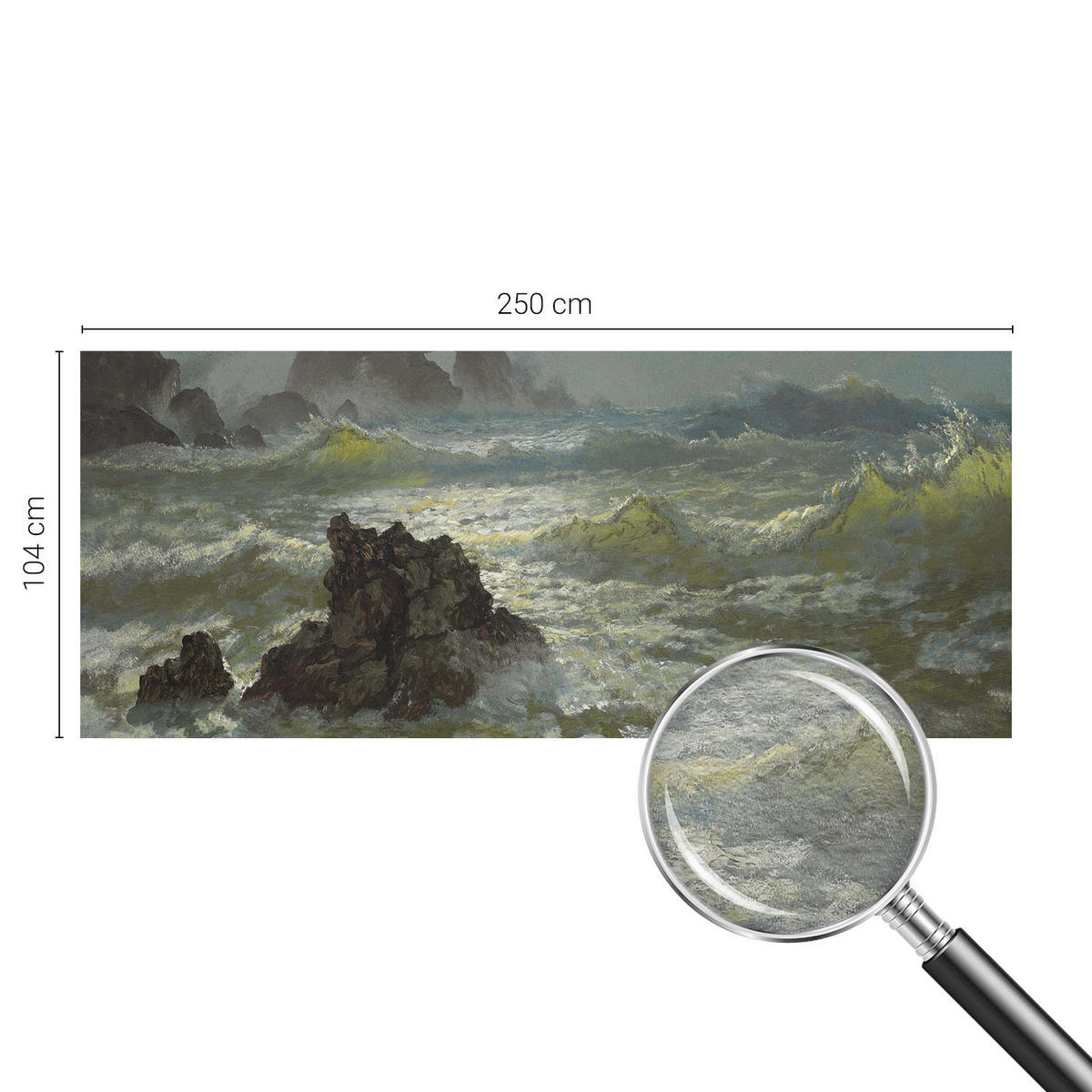 FOTOTAPETE 250x104 cm - Stürmische See - Grau, Textil (250/104cm) - Wallfluent