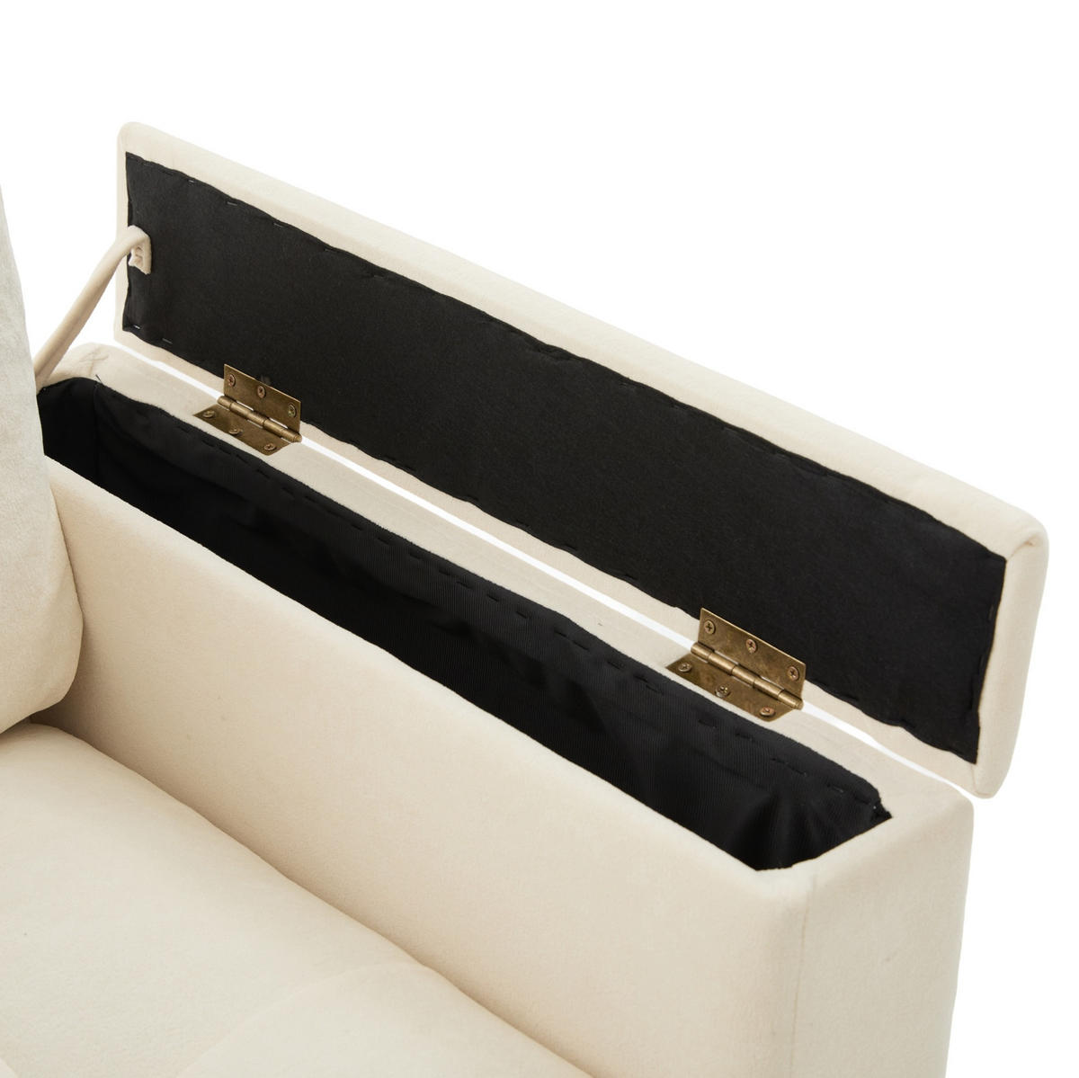 SOFA mit Stauraum 2-Sitzer Beige Chenille - Beige, Holzwerkstoff (180/84/81.5cm) - Meubliv