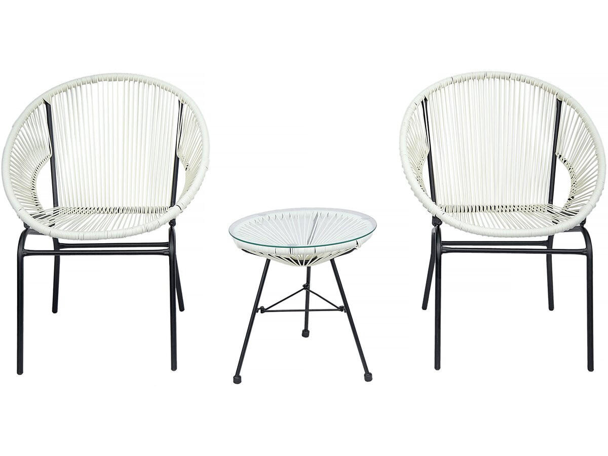 LOUNGEGARNITUR Poli 2-Sitzer Weiß - Weiß, Metall - Habitat Garten