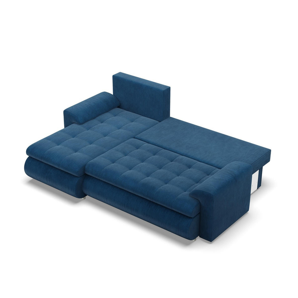 ECKSOFA LINKS MIT SCHLAFFUNKTION FORESTA, Cord - Dunkelblau - Dunkelblau, Textil (230/159cm) - Mebligo