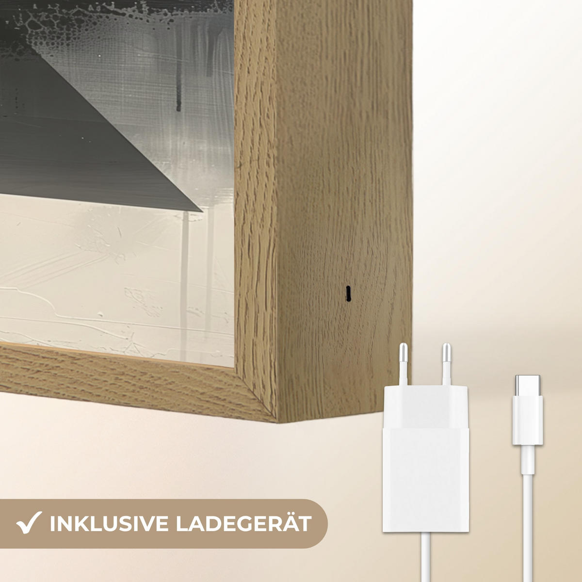 NÁSTĚNNÁ LAMPA S AKUMULÁTOREM Abstraktní - černá - barva - moderní 40x30 cm - šedá, kompozitní dřevo (40/30/8cm) - OnlyWow