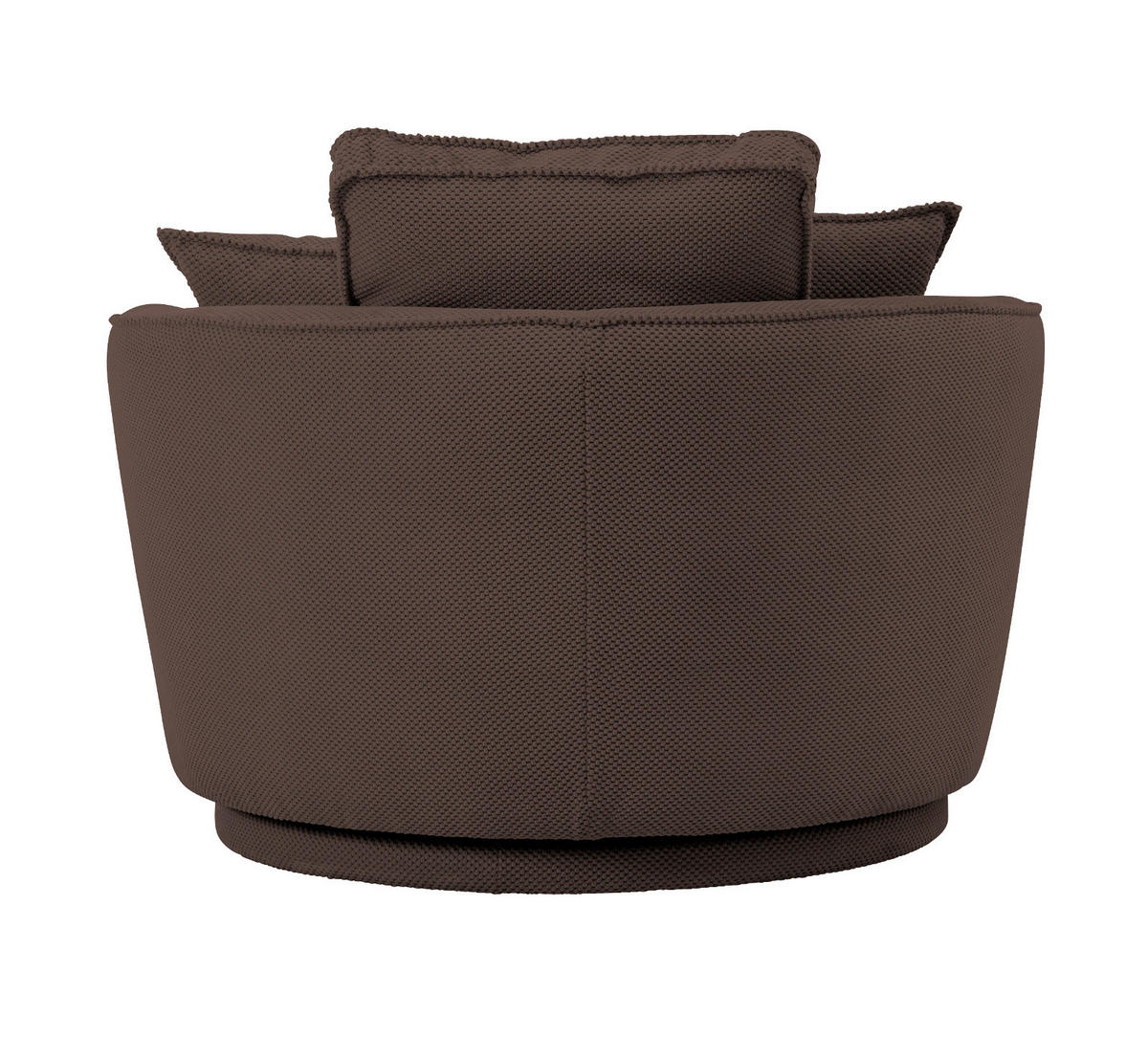 DREHSESSEL braun Web-Velours, XL Sessel 360° drehbar inklusive 3 x Kissen - Braun, Kunststoff/Textil (120/86/120cm)