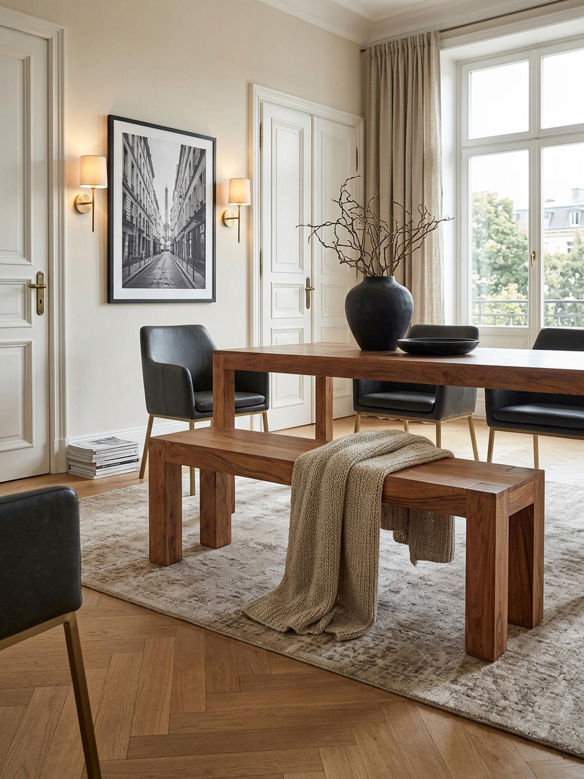 SITZBANK Massivholz Landhausstil handgefertigt, Beige 140x35x45 cm - Beige, Holz (140/45/35cm) - KADIMA DESIGN