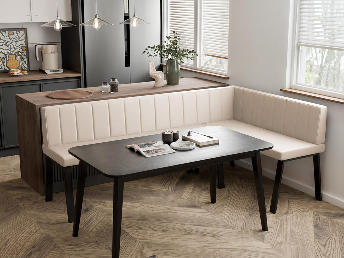 ECKBANK rechts MONO Y Kunstleder gesteppt, 142/196 cm Beige - Beige, Kunststoff/Textil (142/196cm) - Idohome