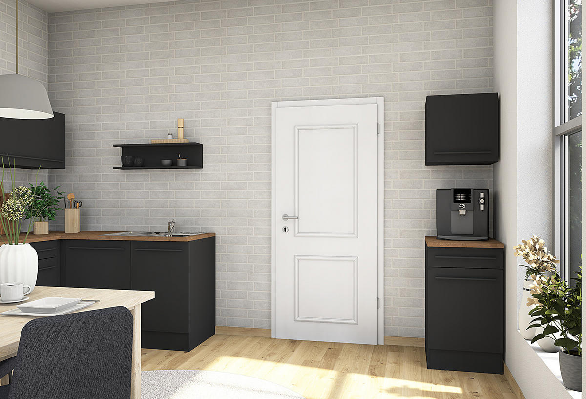 HÄNGESCHRANK mit Tür - Schwarz, Holzwerkstoff (50/50/33cm) - home24