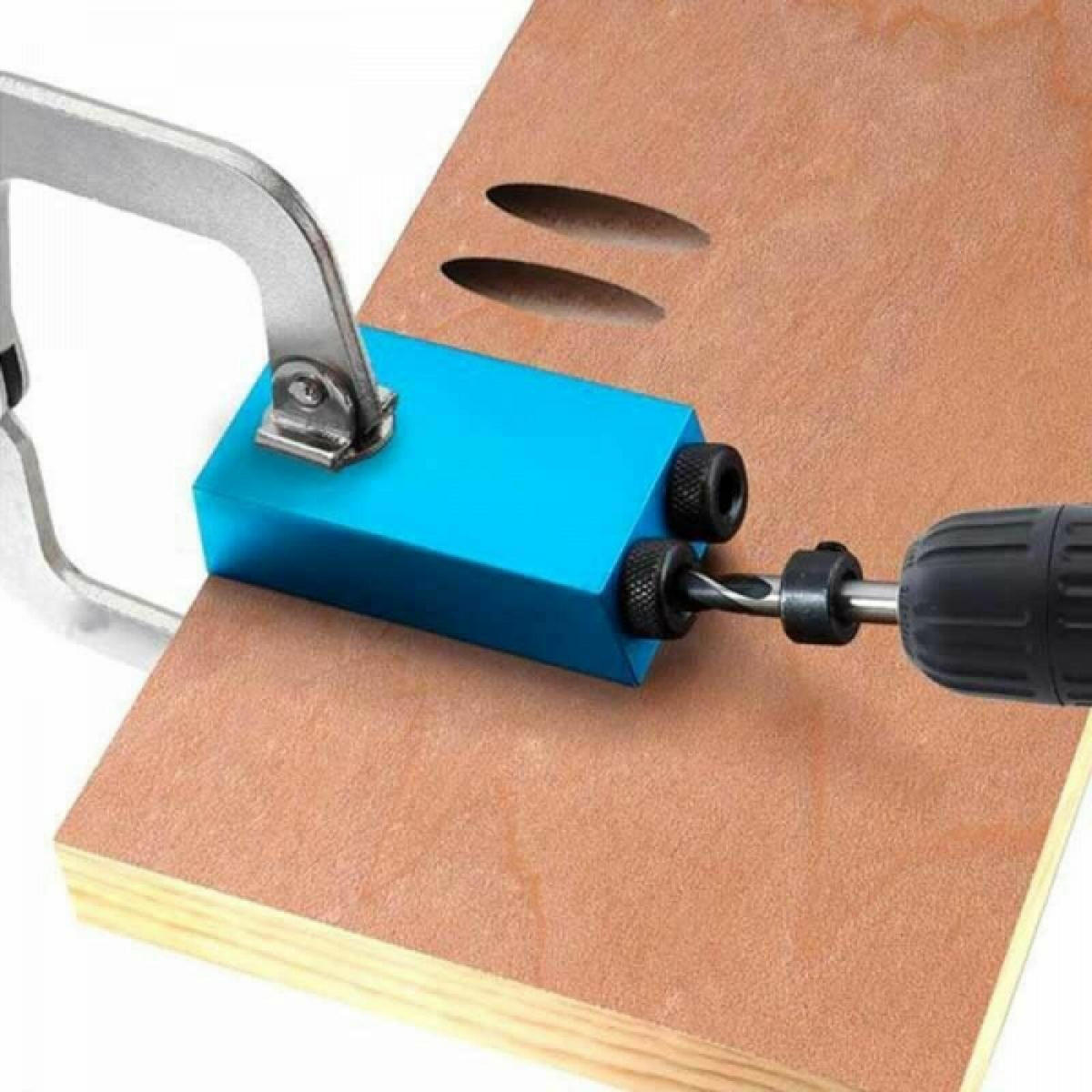 BOHRER – 15°-Fasenbohren für Holzbearbeitung, inklusive Bohrer und 6/8/10-mm-Bohrschablone - Multicolor, Metall (6.8/3.8/1.8cm) - DCA