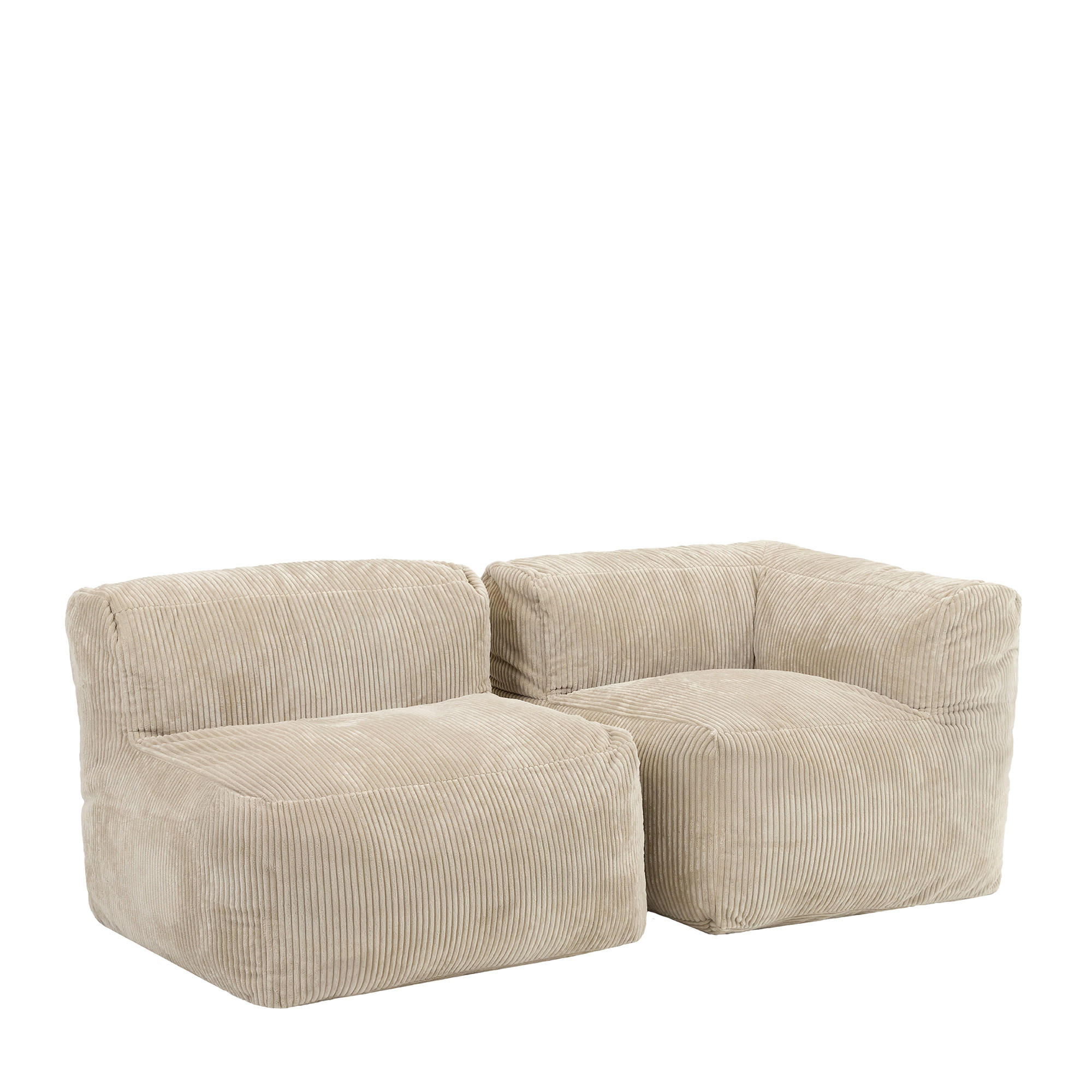 SITZSACK-SOFA 2-tlg.: Ecksessel, Sessel - Beige, Textil (450/68/100cm) - icon
