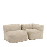 SITZSACK-SOFA 2-tlg.: Ecksessel, Sessel - Beige, Textil (450/68/100cm) - icon