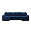 U-SOFA MIT SCHLAFFUNKTION FORESTA, Dunkelblau - Dunkelblau, Textil (302/89/159cm)