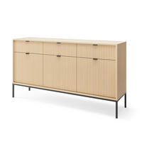 SIDEBOARD NANAIMO KOM3 Profilierte Fronten Eiche Vicenza Eiche Vicenza - Eiche Artisan, Holzwerkstoff (154/83/39cm) - Komodee
