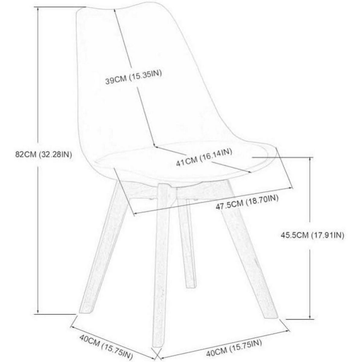 ESSZIMMERSTUHL 2er Set Kunstleder Grau Massivholzbeine - Grau, Kunststoff (47.5/82/41cm)
