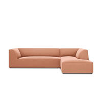 ECKSOFA rechts Ruby aus Samt rosa 4 Sitzplätze - Pink, Textil (180/273cm) - Micadoni