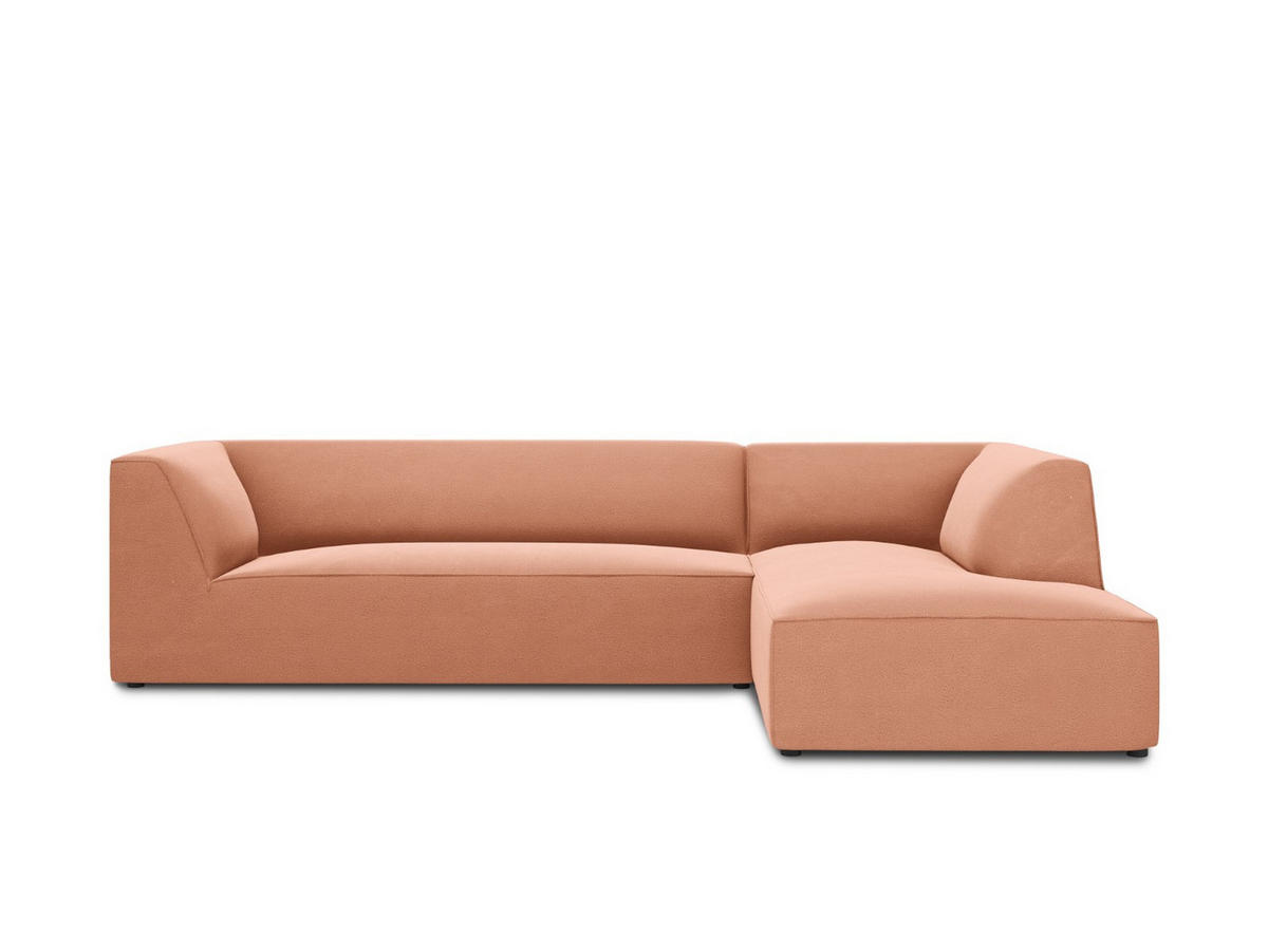 ECKSOFA rechts Ruby aus Samt rosa 4 Sitzplätze - Pink, Textil (180/273cm) - Micadoni