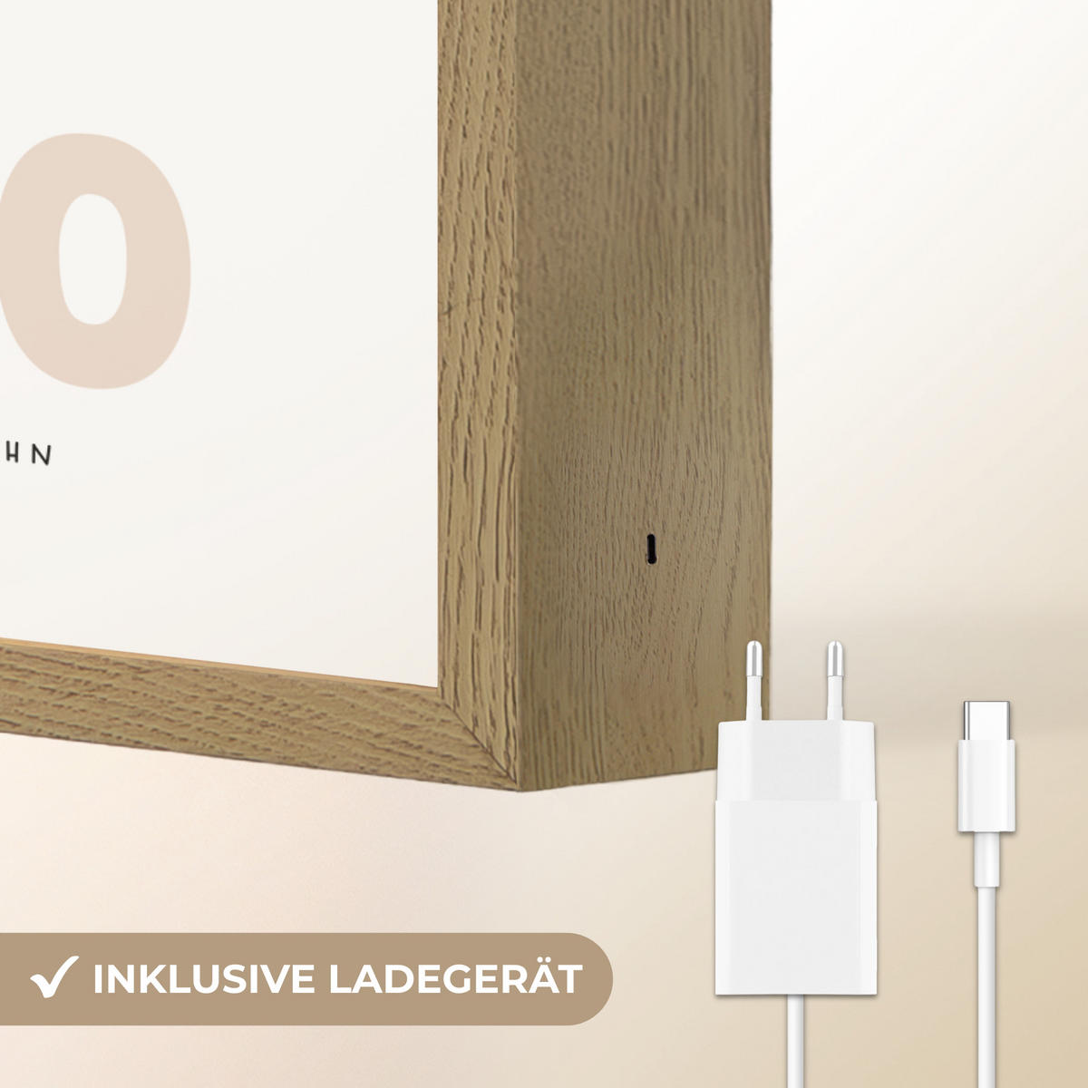 NACHTTISCHLAMPE MIT AKKU Pädagogisch - Zählen lernen - Weiß - Farben - 1-10 30x40 cm - Weiß, Holzwerkstoff (8/30/40cm) - OnlyWow