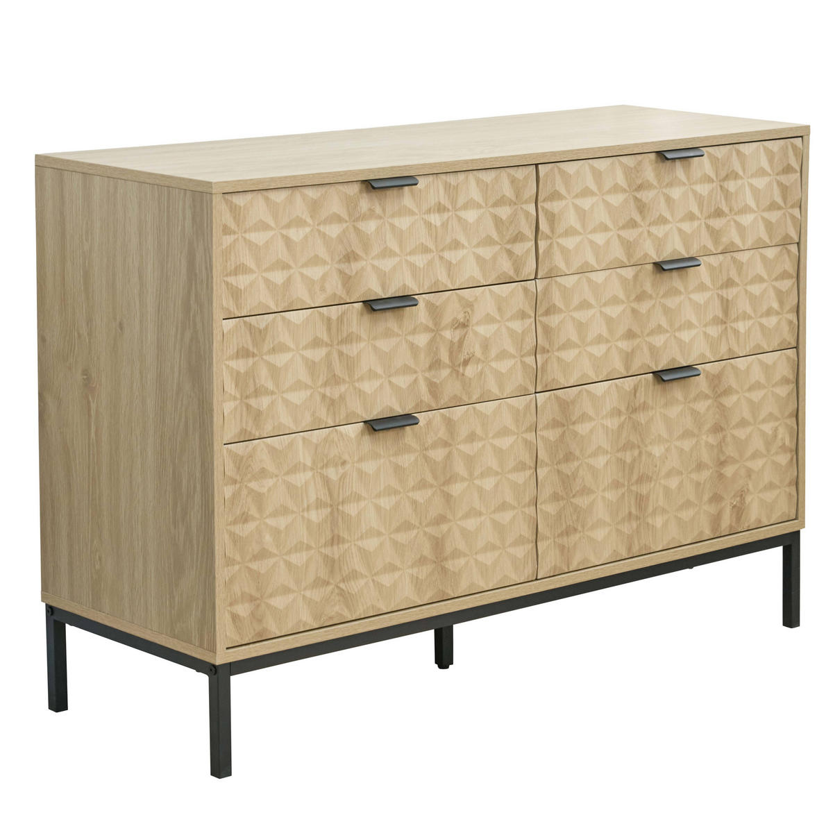 KOMMODE, helles Holzeffekt - Hellbraun, Holz (40/76/112cm) - Oviala