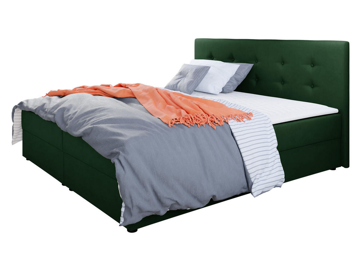 BOXBETT Fado I - Schwarz/Grün, Holz/Kunststoff (180/200cm) - MIRJAN24