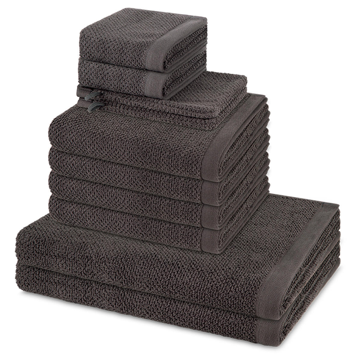 FROTTIERSET Bliss 8-teilig - Dunkelgrau, Textil (50/100cm) - MÖVE