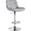 BARHOCKER Samt grau - Chromfarben/Grau, Textil/Metall (49/85/51cm) - CLP