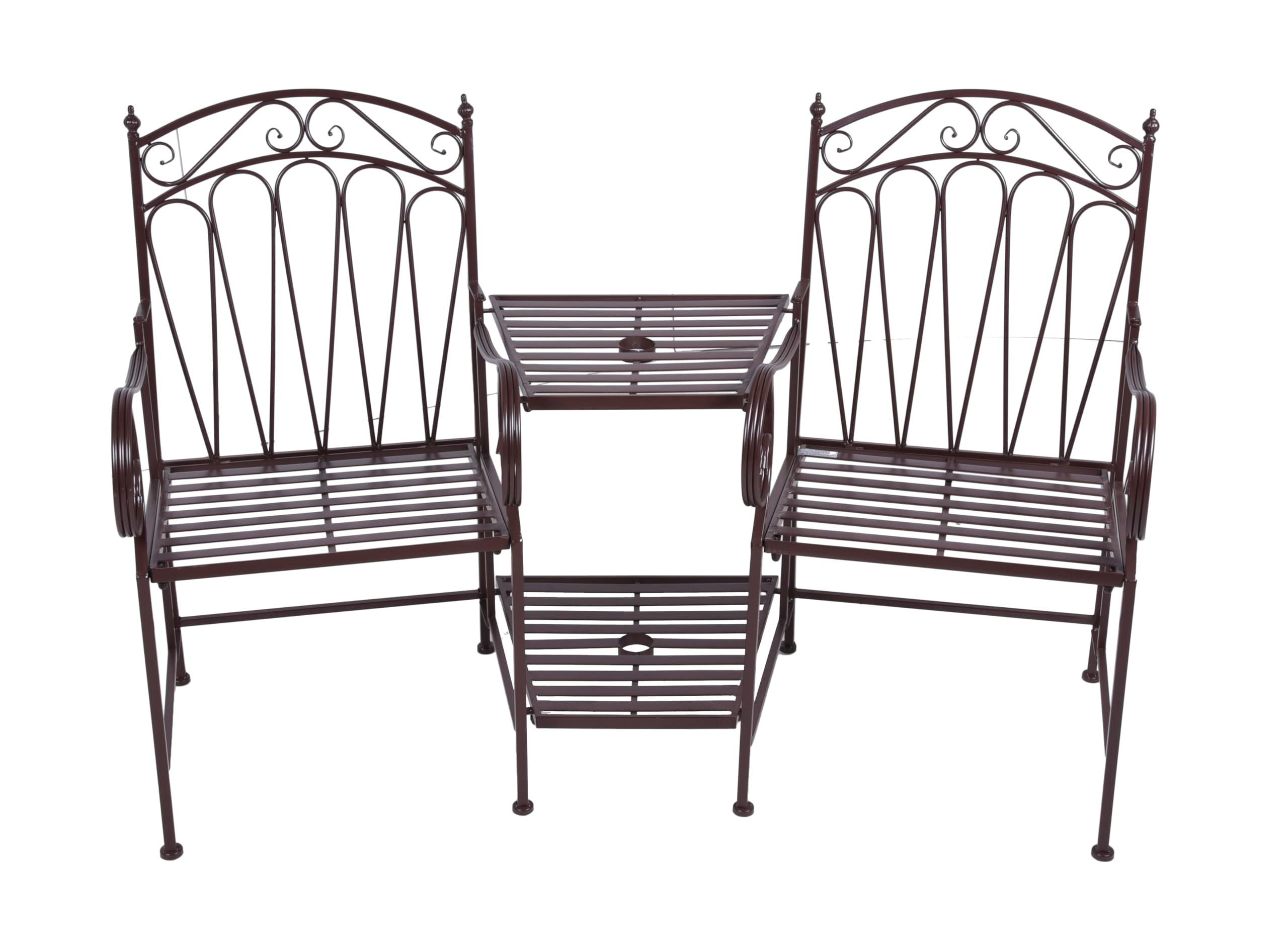 GARTENBANK Renee Doppel - Braun, Metall (157/99.5/70.5cm) - DELUKE