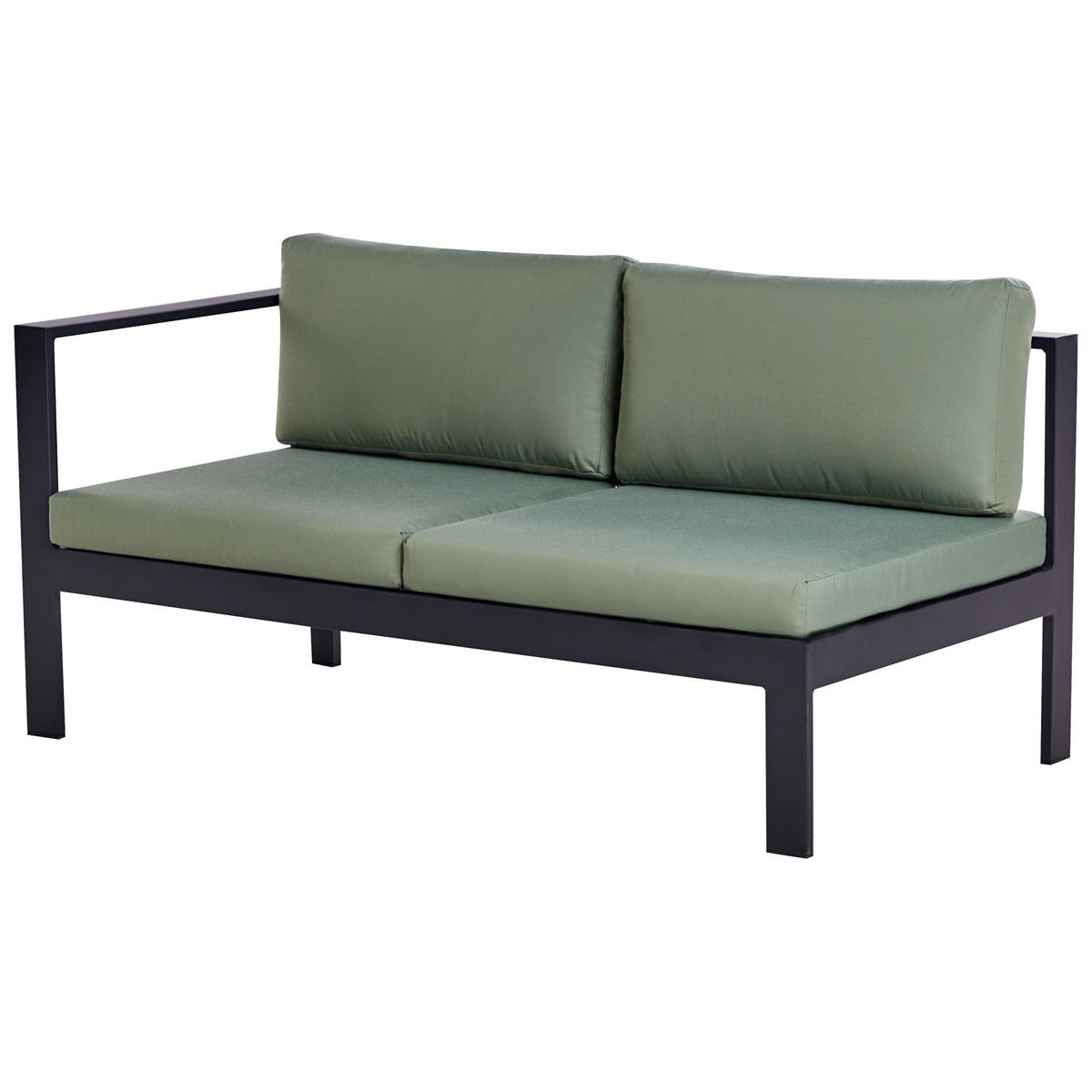 LOUNGE-SET 5-sitzer Aluminium Grün Messina - Schwarz/Grau, Metall - Beliani
