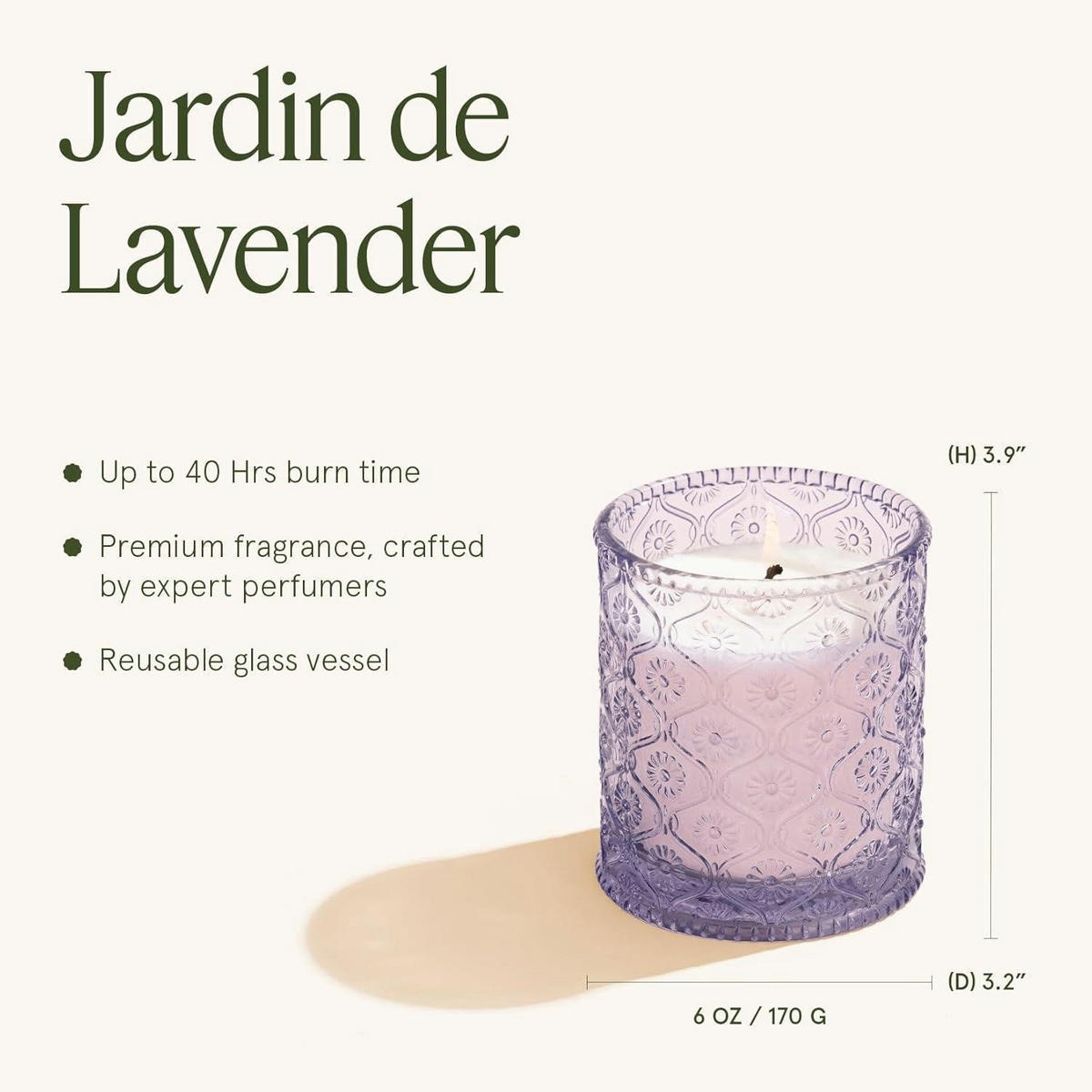 DUFTKERZE im Glas Lavendel Flieder 170g - Flieder, Glas (9cm)