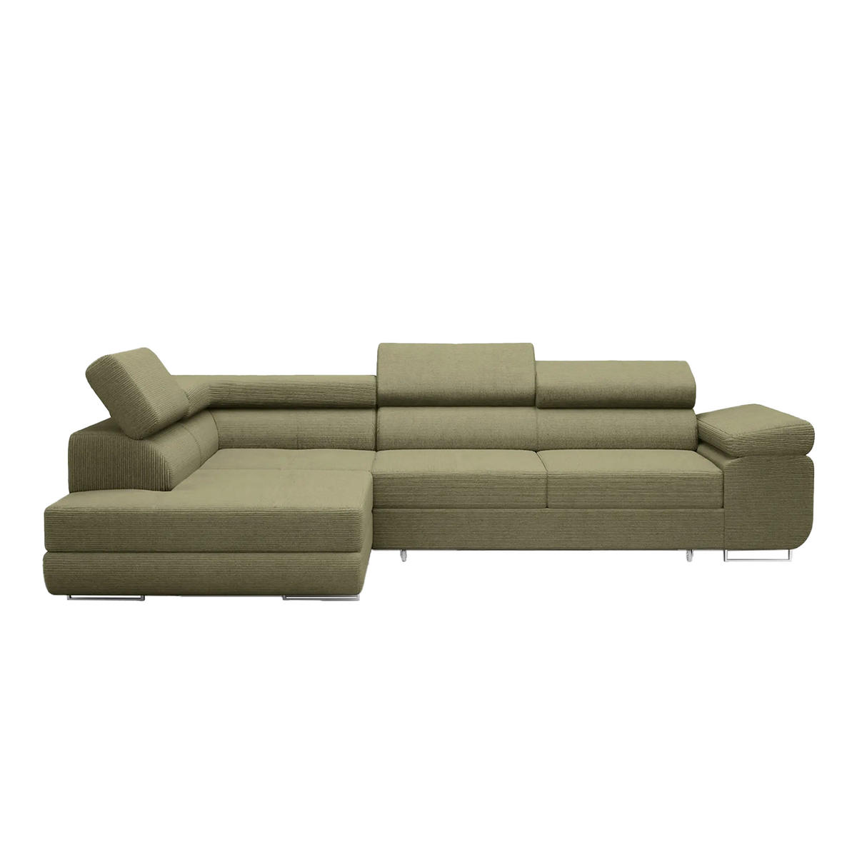 ECKSOFA Warton mit Schlaffunktion, Olive - Olivgrün, Textil (275/202cm) - Fedve