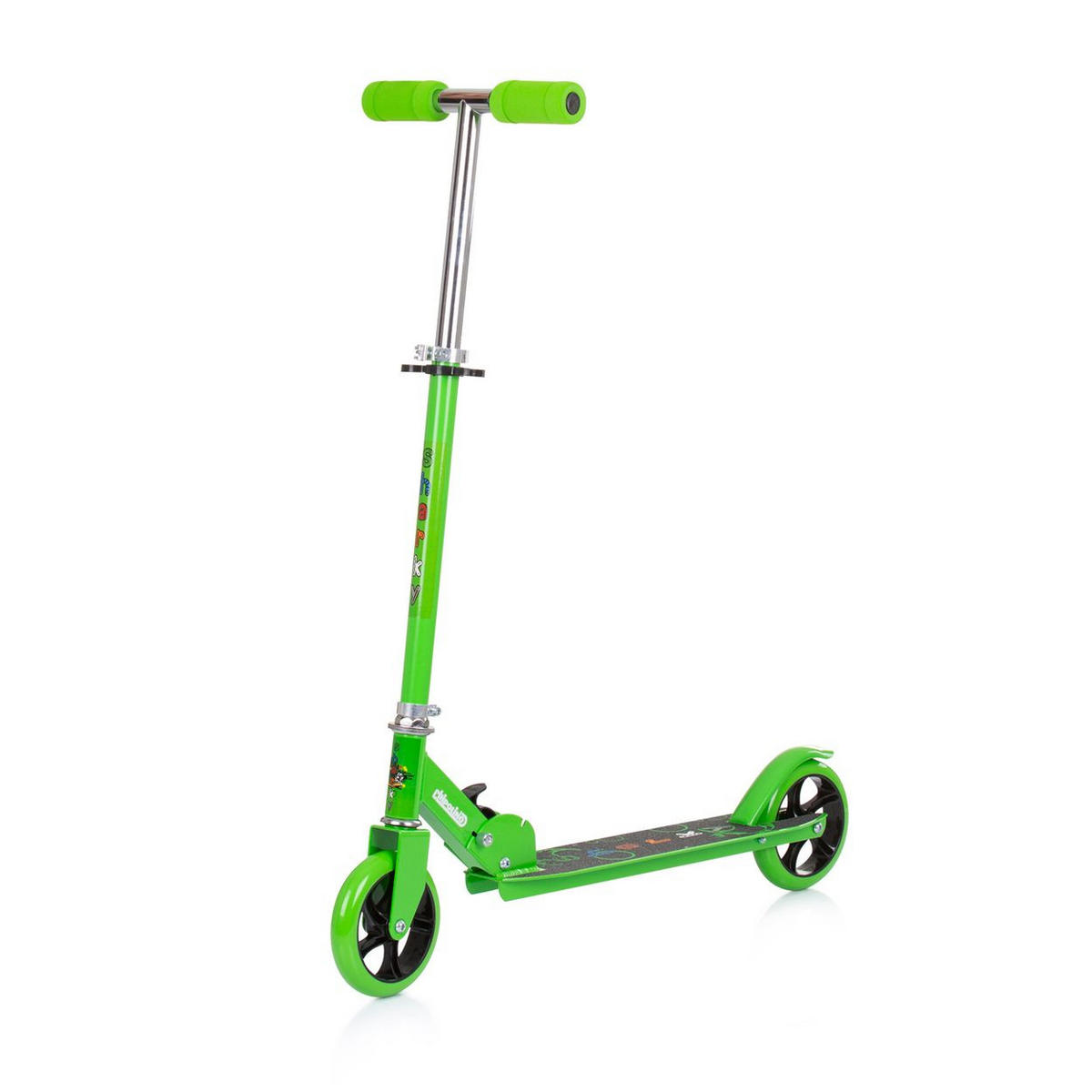 KINDERROLLER Sharky grün PU Räder ABEC-7 Lager Bremse verstellbar - Grün, Metall (73/26/80cm) - Chipolino
