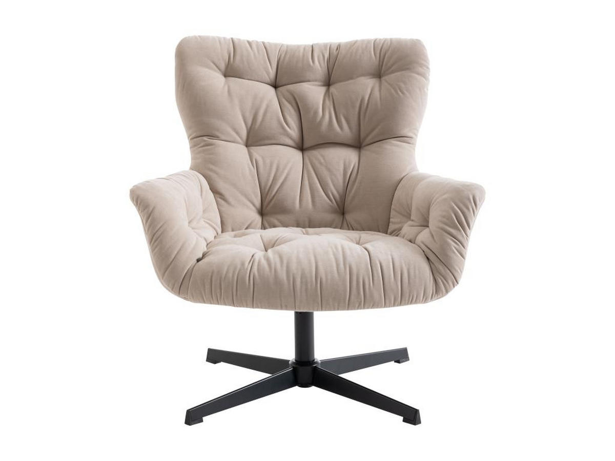 DREHSESSEL - Stoff - Beige - OPHELIE - Beige, Textil (83/87/83cm) - Vente-Unique