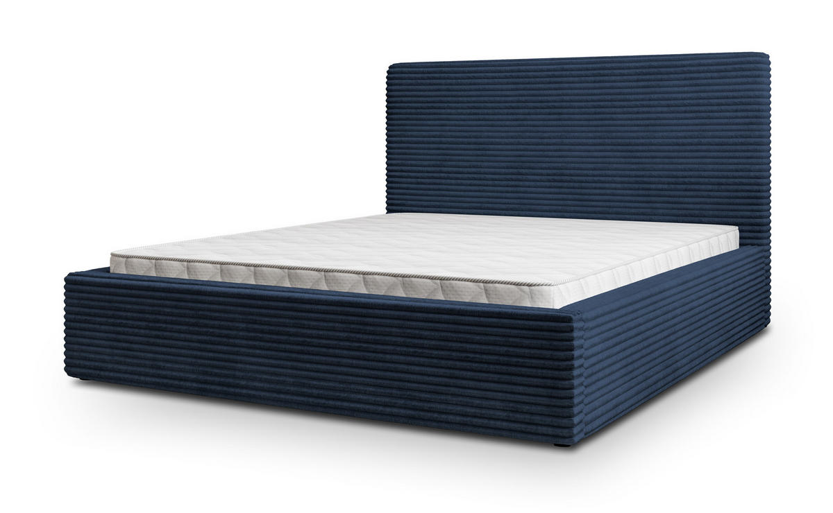 POLSTERBETT MIRETTI 160x200 cm mit Bettkästen - Blau - Blau, Holz (160/200cm) - MASSENO