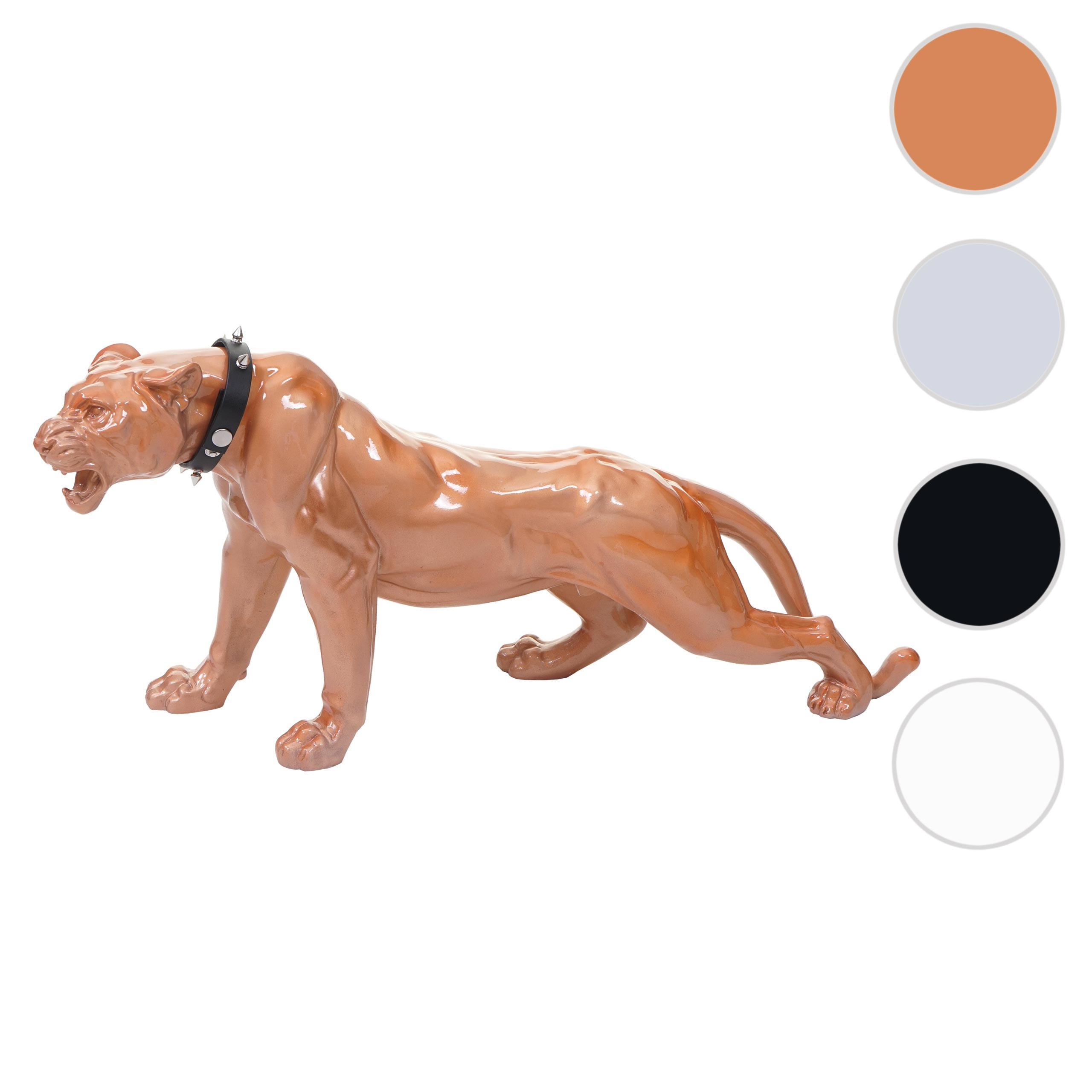 DEKO FIGUR PANTHER MIT HALSBAND Braun - Braun, Stein (18/28/59cm) - MCW