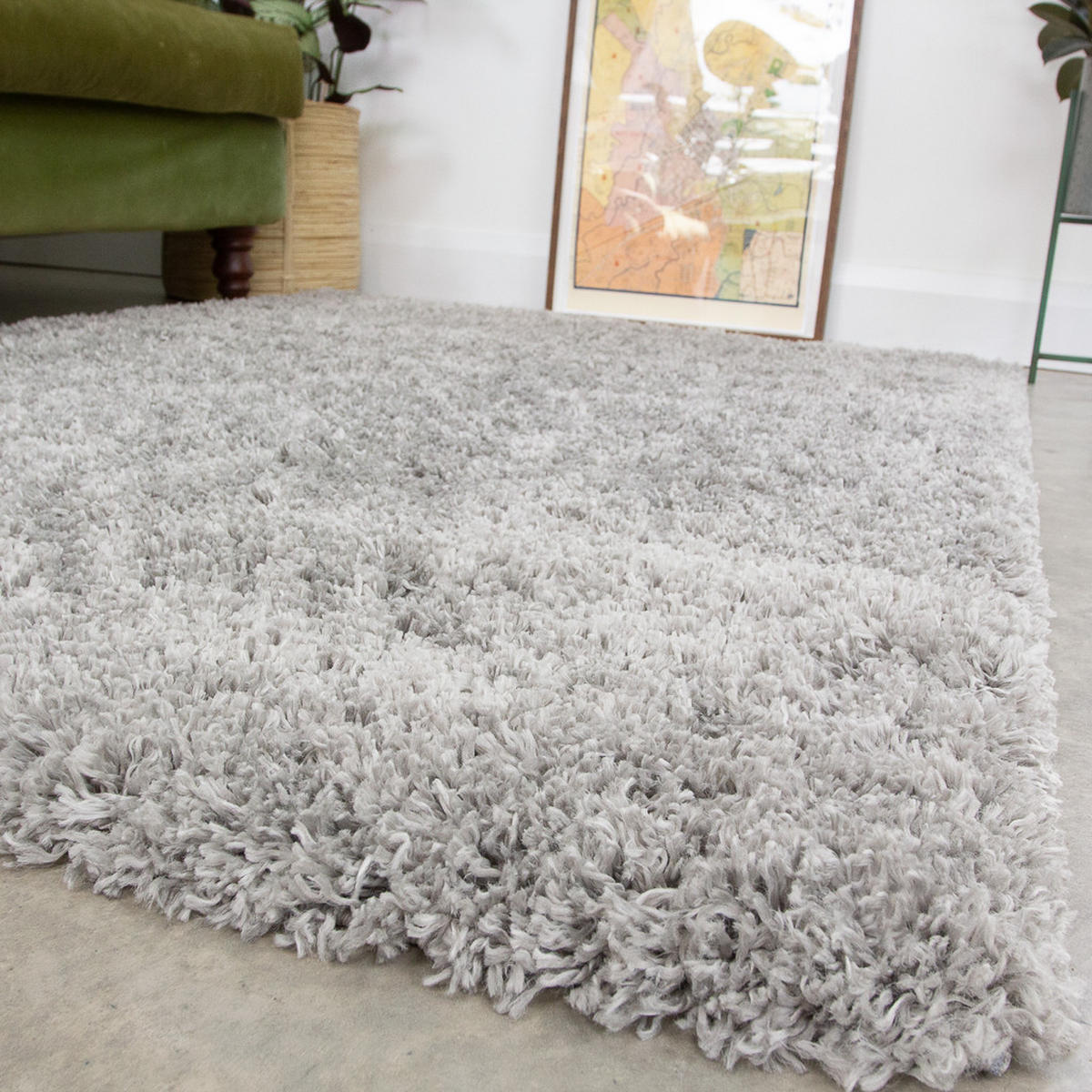 HOCHFLORTEPPICH Silber - Silberfarben, Naturmaterialien/Textil (80/150cm) - Kukoon Rugs