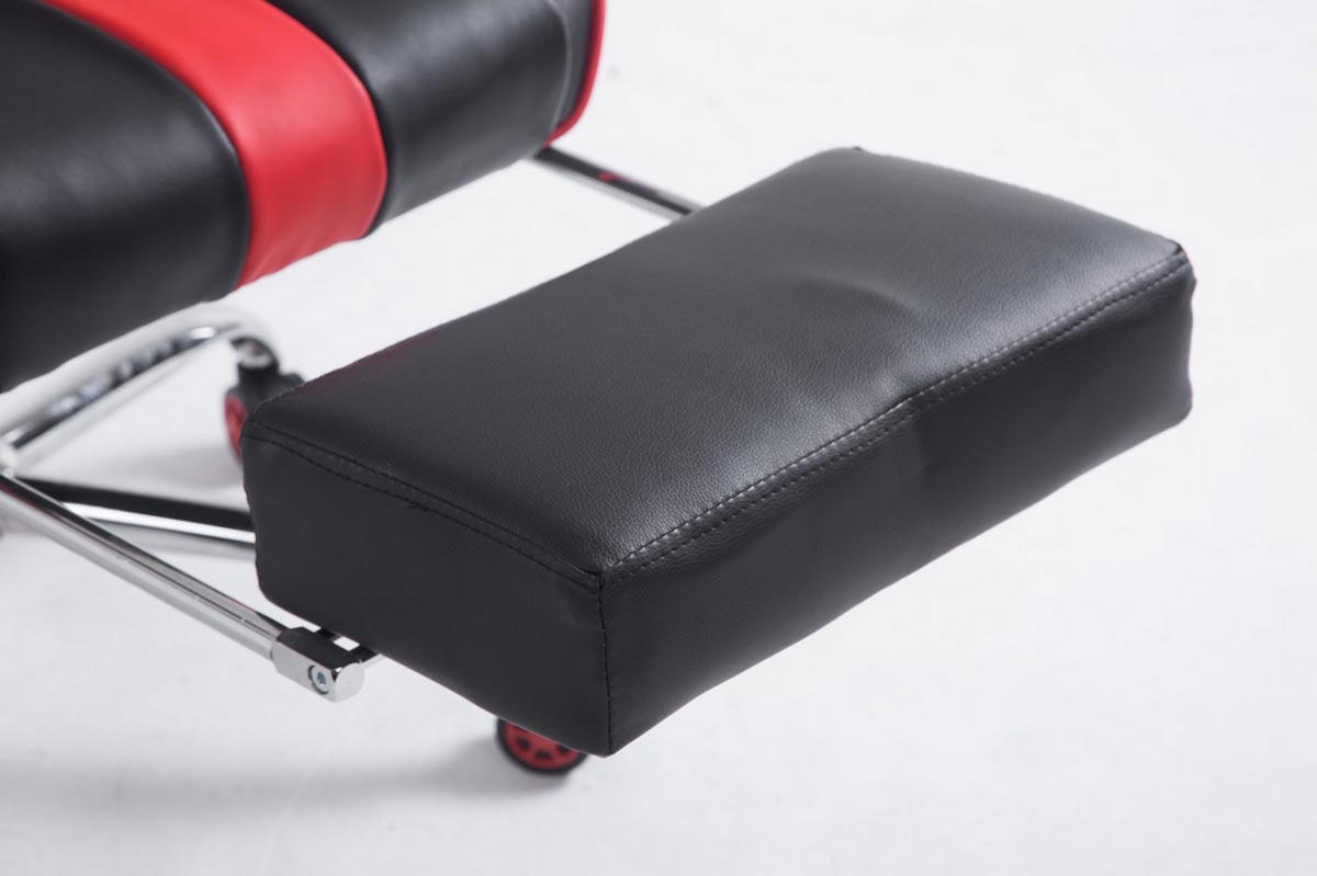 GAMINGSTUHL Limitless-2, Kunstleder mit Fußablage Schwarz/Rot - Rot, Textil/Metall (70/135/58cm) - TPFLiving
