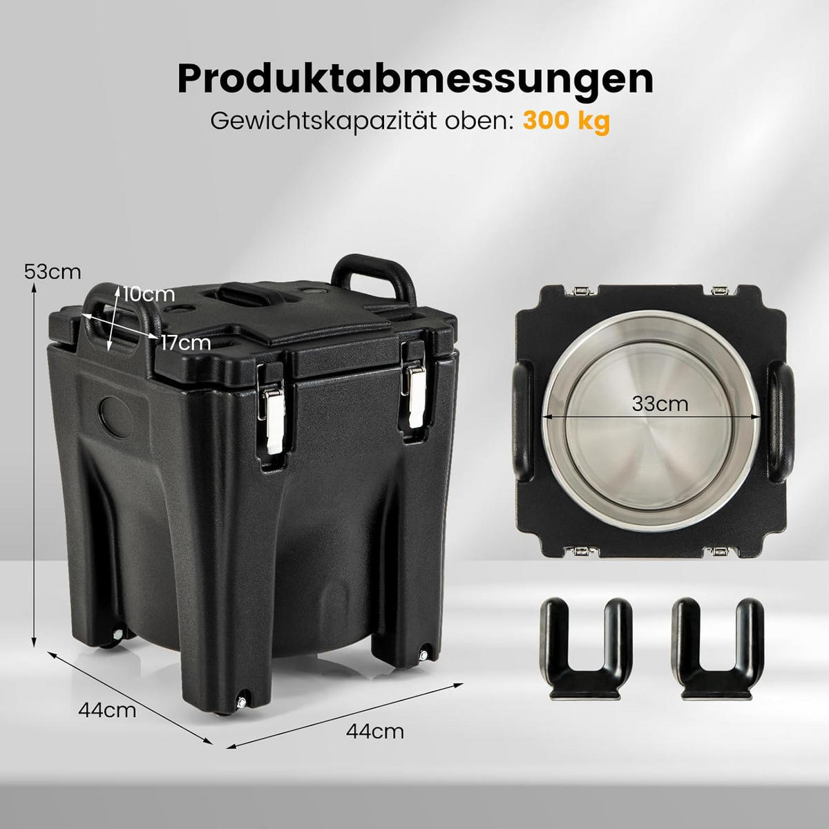CHLADIACA BOX Čierna - čierna, plast (33/53cm) - COSTWAY