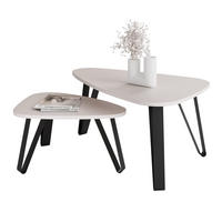 SATZTISCH NOA Stahlgestell, Freiform, Schwarz / Kaschmir - Kaschmir/Schwarz, Holzwerkstoff (94/60/42cm) - Idohome
