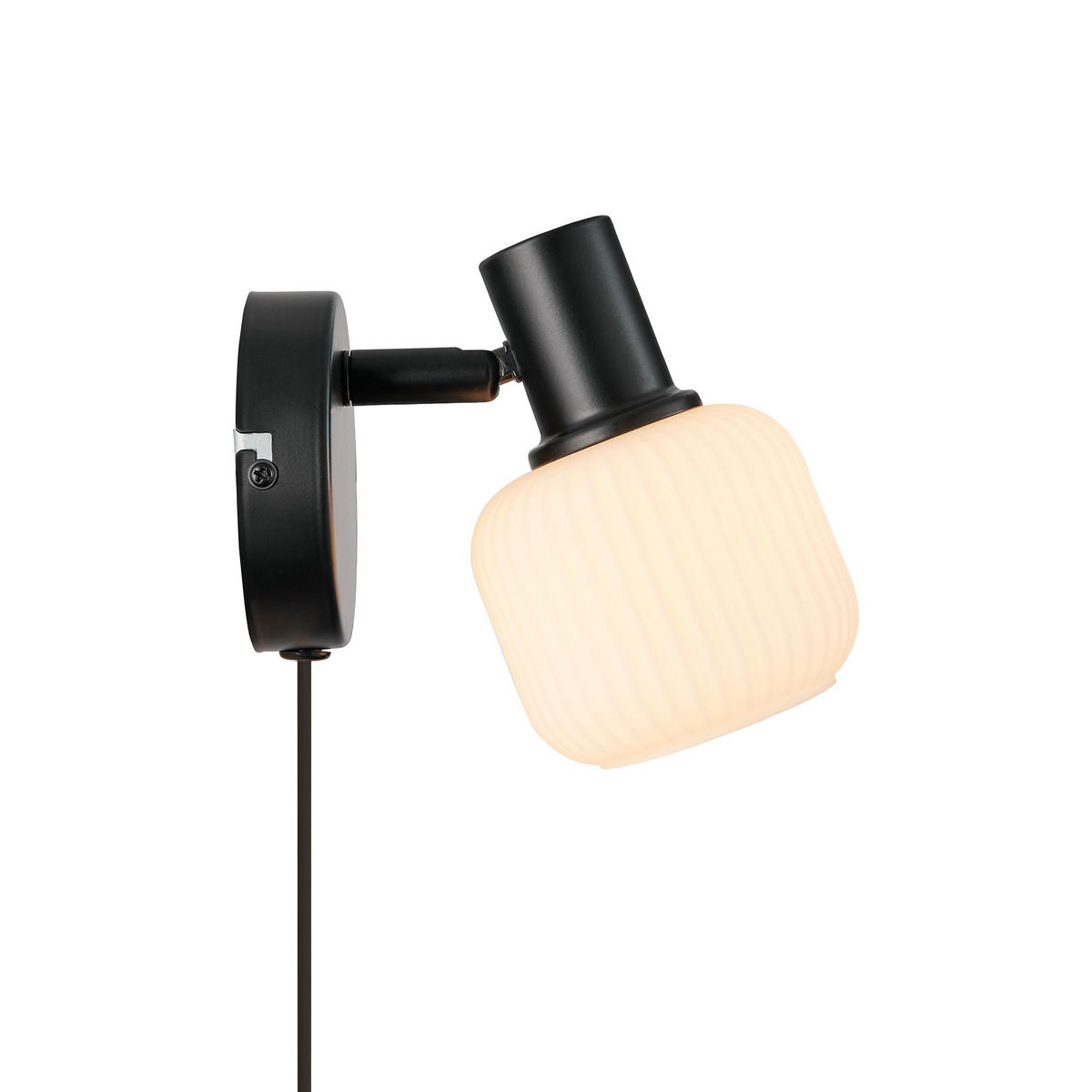 WANDLEUCHTE Milford - Schwarz - 19/19/16.5 cm - Schwarz, Glas (19/16.5/19cm) - Nordlux