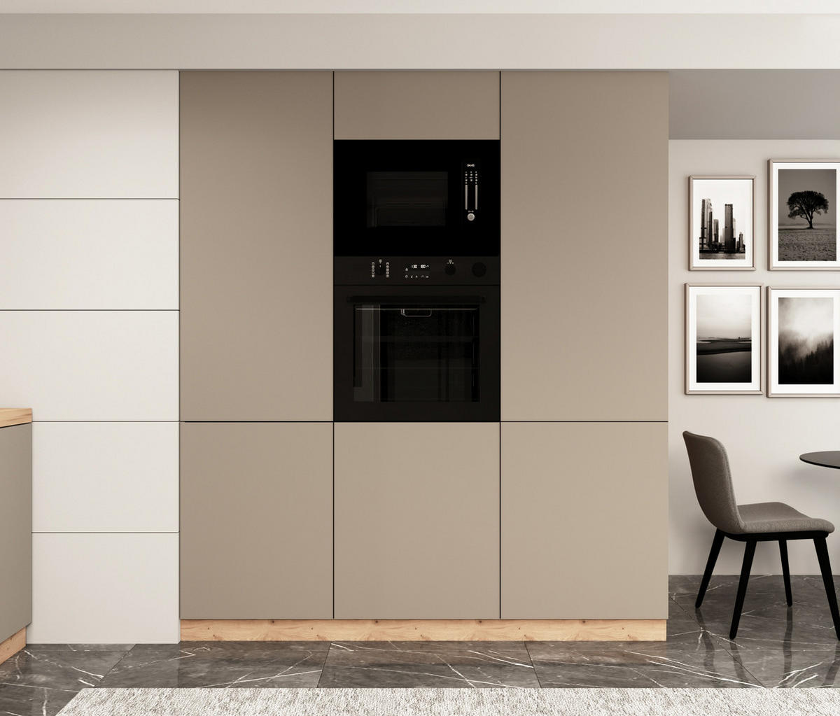 KÜCHENZEILE 300 cm - Langen KL17-M300 - in Beige/ Matt - Beige, Holz (460/212/58cm)