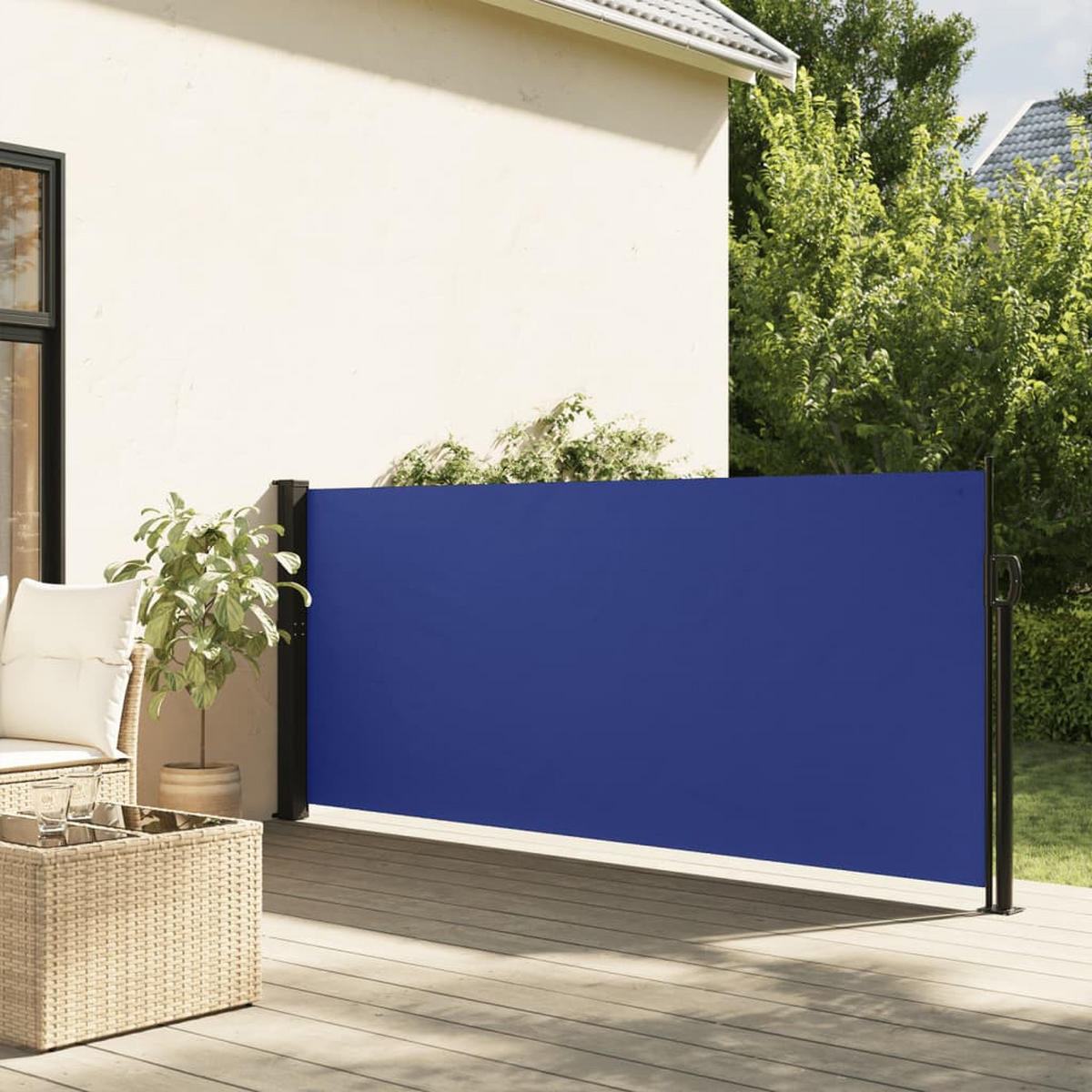 SEITENMARKISE Ausziehbar Blau 120x600 cm - Blau, Textil (600/120/600cm) - furnicato