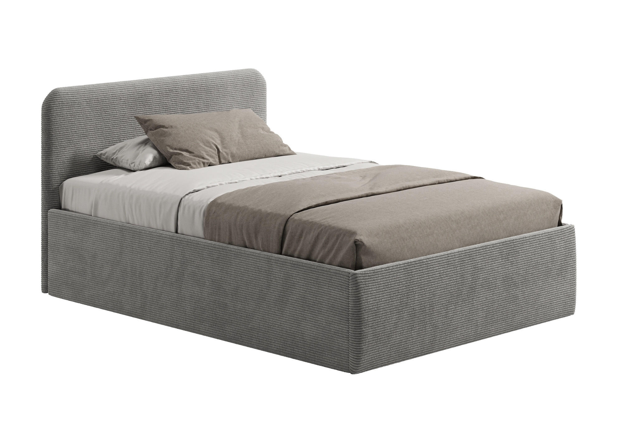 POSLTERBETT mit Kaltschaummatratze 120x200 cm in Grau - Grau, Holzwerkstoff/Textil (120/200cm) - Home Collective