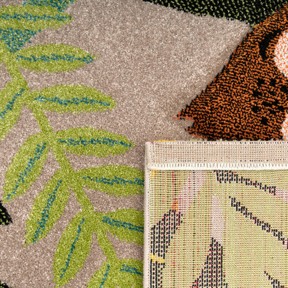 KINDERTEPPICH Dschungel Kindermotiv Kinderzimmer schmutzabweisend Beige Rechteckig 160x230 - Beige, Textil (160/230cm) - KADIMA DESIGN